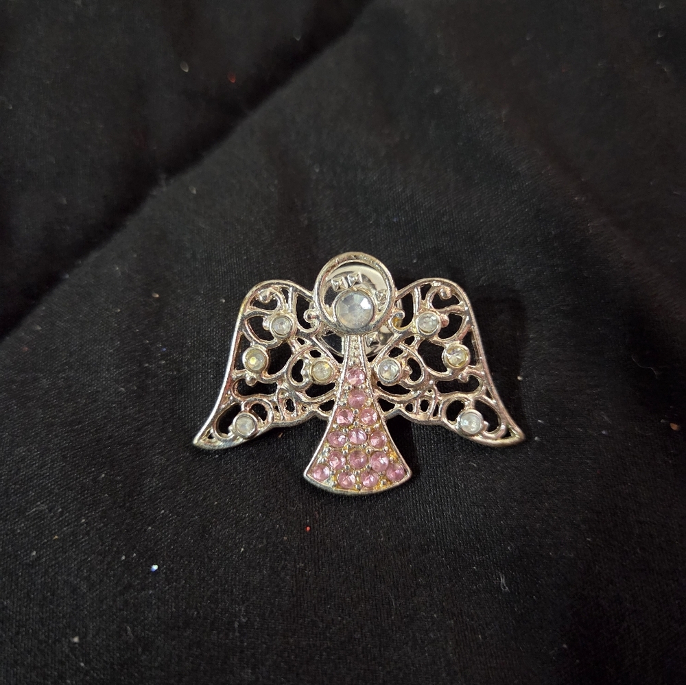Rhinestone Angel Pin